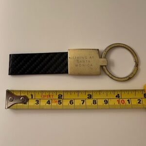 “Living at Santa Monica” Black and Gold Keychain